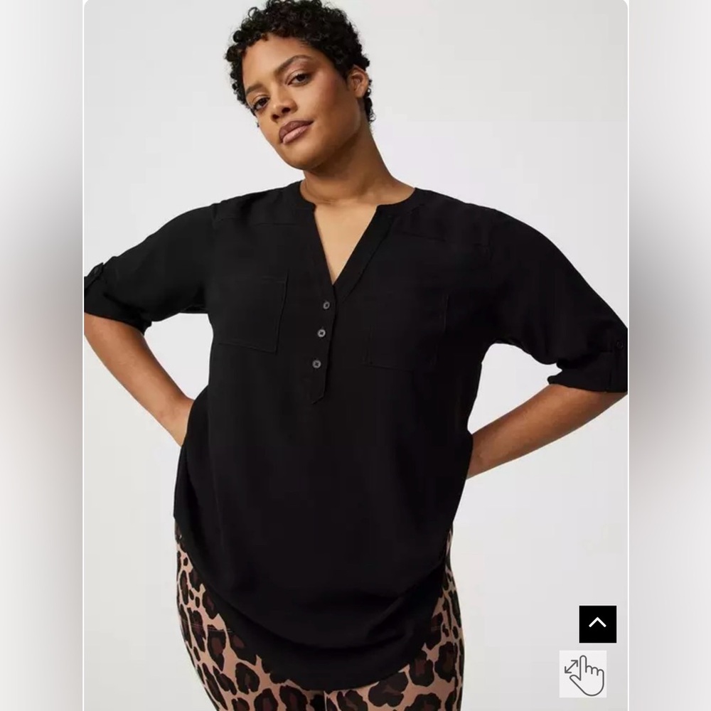 NWT Torrid Harper Charlis pullover Black Women's Tunic Top SZ:0/L/12